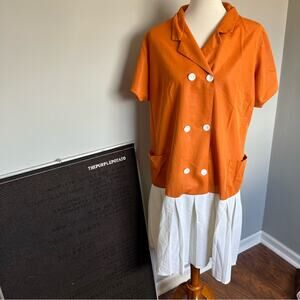 Vintage Wil-Ko Orange & White Dress Waitress Uniform